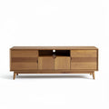 Mueble de salón en madera de haya con dos cajones y espacio para dispositivos 150 x 40 x 50cm