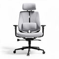 Silla de oficina ergonómica ajustable en gris con soporte lumbar 63 x 62 x 115cm