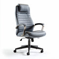 Silla ergonómica de oficina en piel sintética gris 70 x 70 x 120cm