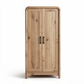 armario de madera de pino 80 x 40 x 180cm con puertas dobles y tiradores metálicos