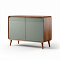 Mueble de almacenamiento en madera con puertas verdes y dimensiones 100 x 45 x 75cm